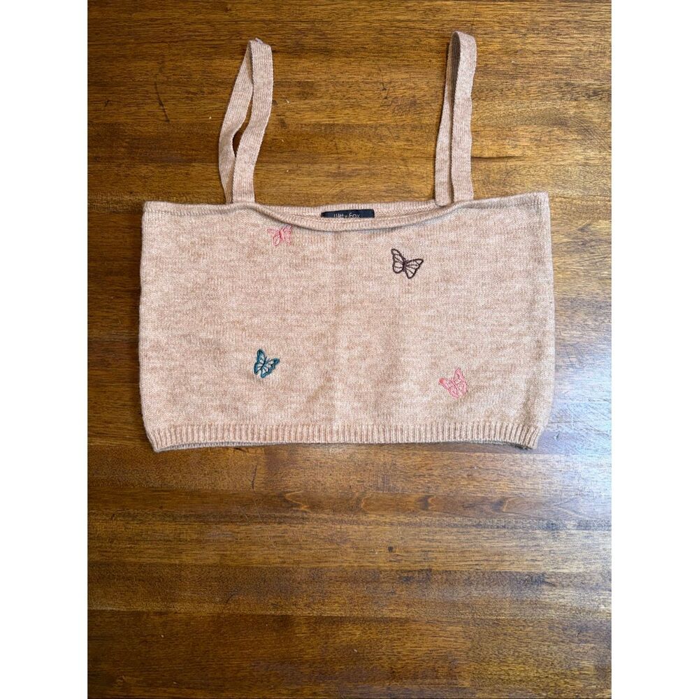 WITTY FOX ‎ Cropped Butterfly Tank Top